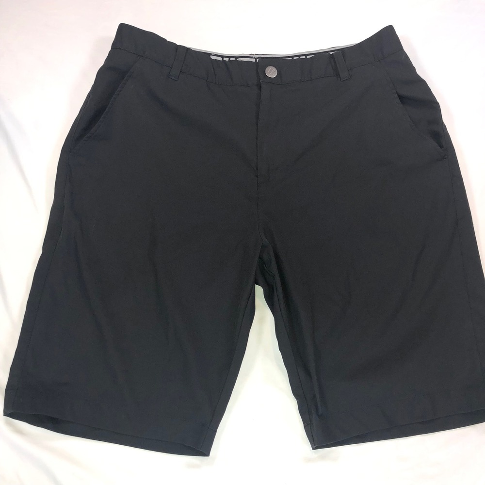Puma Golf Mens Black Performance Flat Front Tech Shorts Size 34